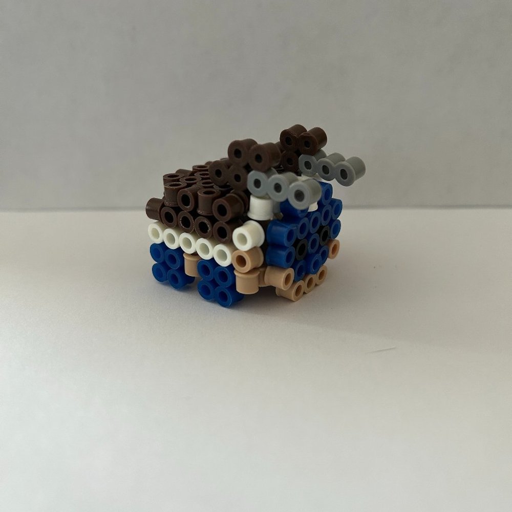 3D Perler Bead Mini Figurine of Blastoise